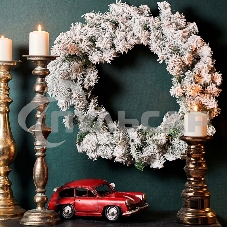 Заснеженный еловый венок Neon-night Ø 60 см, ПВХ