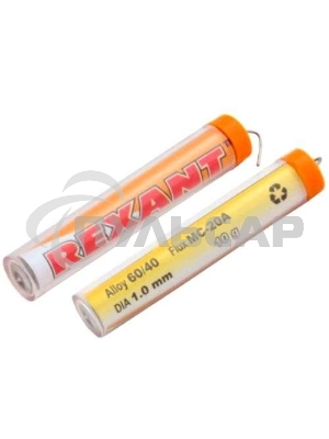 Припой с канифолью Rexant (09-3101) 10 гр.d=1.0 мм (Sn60 Pb40 Flux 2.2%)