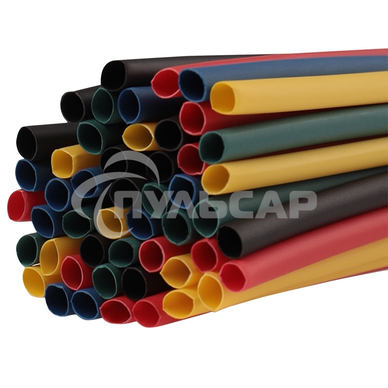 Термоусаживаемые трубки Rexant 3,0/1,5 мм, набор пять цветов, упаковка 50 шт. по 1 м