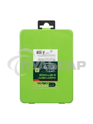 Набор сверл (2,5-10,2), метчиков(М3-М12), 15 предметов Сибртех