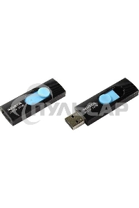 Флешка USB ADATA UV220 (AUV220-64G-RBKBL), 64 Gb, USB 2.0, R/W 15/5, черный/голубой