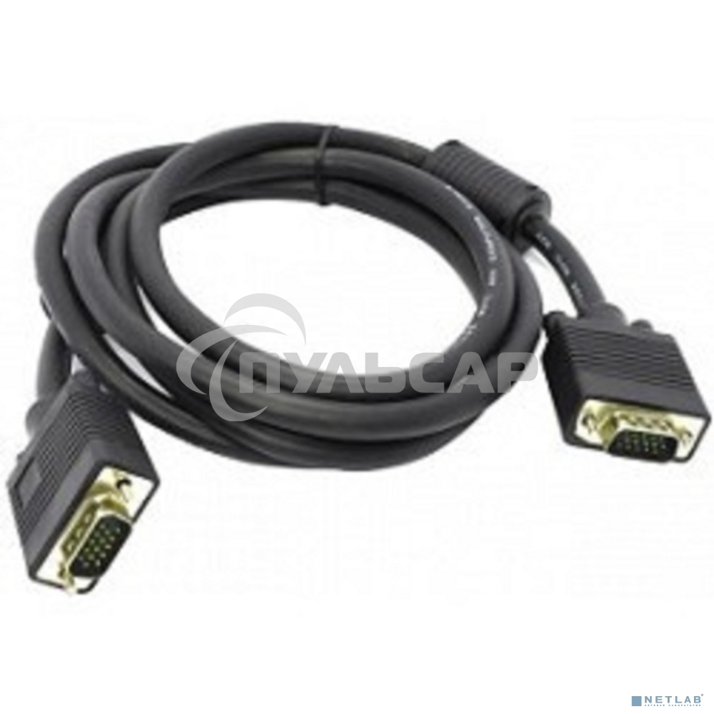 Кабель монитор - SVGA card (15M -15M) 5м 2 фильтра ExeGate позолоченные контакты, экранирование
