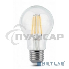 Лампа светодиодная Gauss 102802206LED Filament А60 Е27 6Вт 4100к 1/10/40