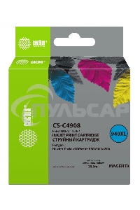 Картридж струйный Cactus CS-C4908 №940 пурпурный (30 ml) для HP OfficeJet PRO 8000/8500