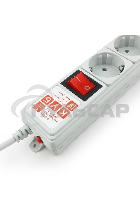 Фильтр-удлинитель Power Cube 3,0 м 6 розеток (серый) 10А/2,2кВт