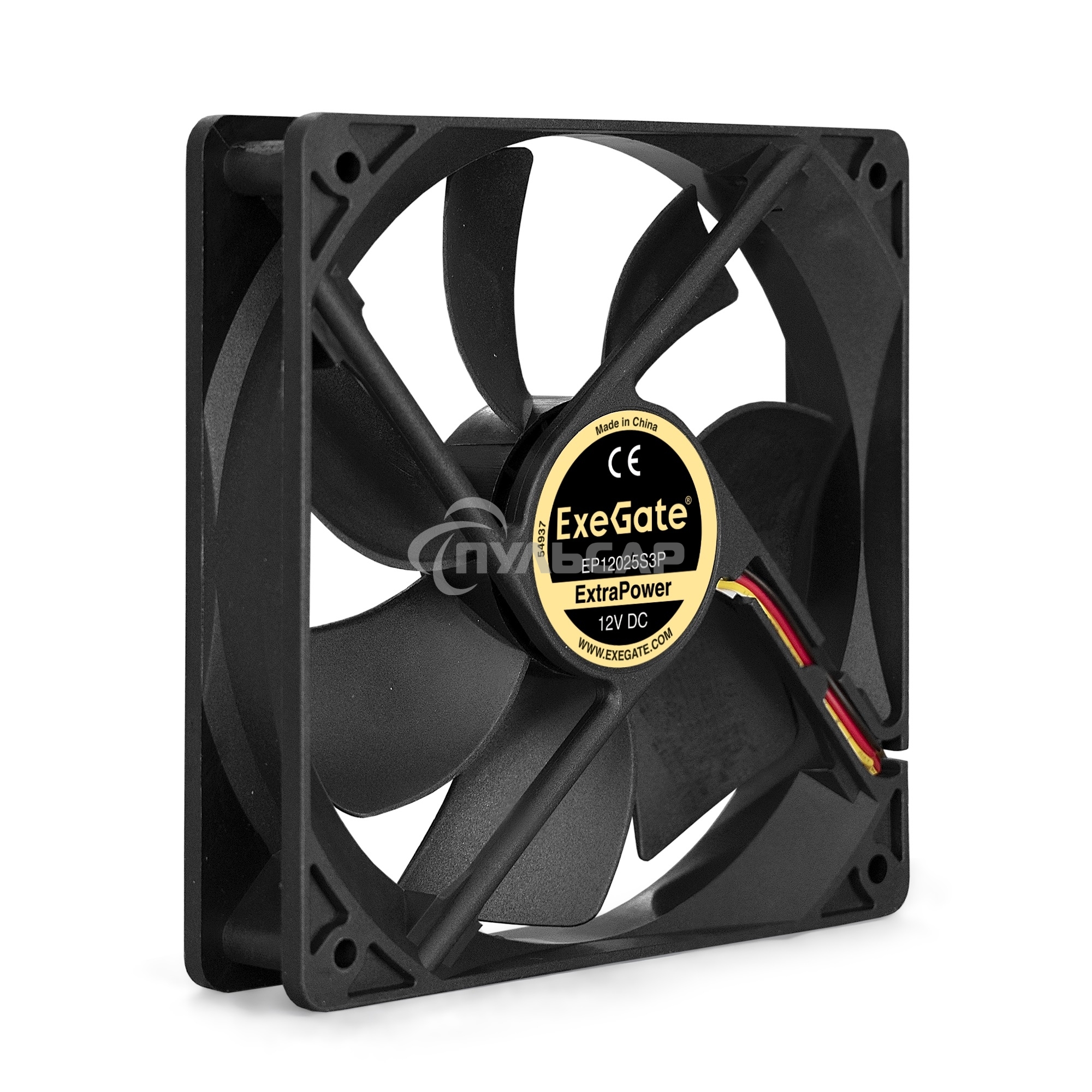 Вентилятор для корпуса ExeGate ExtraPower EP12025S3P черный, 120 мм, 1800 об/мин, 28 дБ, 3 pin