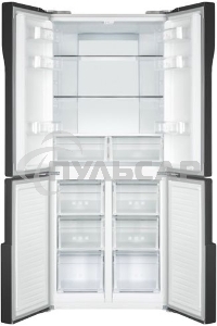 Холодильник Maunfeld MFF181NFSB черная сталь трехкамерный 320/154л морозилка снизу, Total No Frost, Side by Side