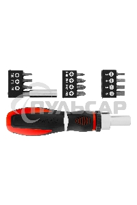 Отвертка реверсивная Matrix, набор бит, 11 шт., CrV