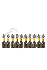 Набор бит торсионных PH1x25 мм, лазерная обработка шлица, сталь S2, 10 шт. Denzel