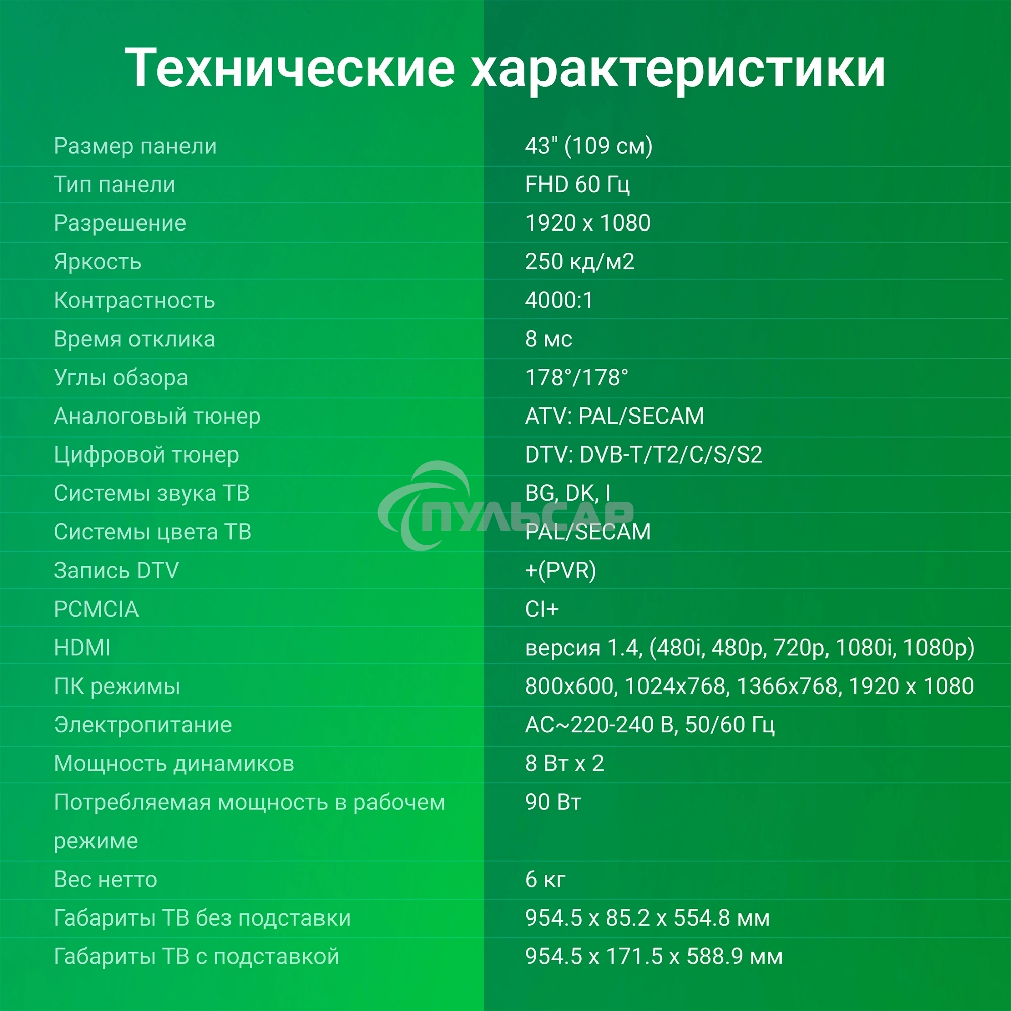 Телевизор Digma 43