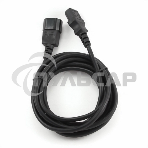 Кабель питания сист.блок-монитор Cablexpert PC-189-VDE-5M, 5м, C13-C14, VDE, 10А, Сечение провода: 0,75 мм2, черный, с заземлением