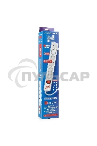 Фильтр-удлинитель Power Cube 3,0 м 6 розеток (серый) 10А/2,2кВт