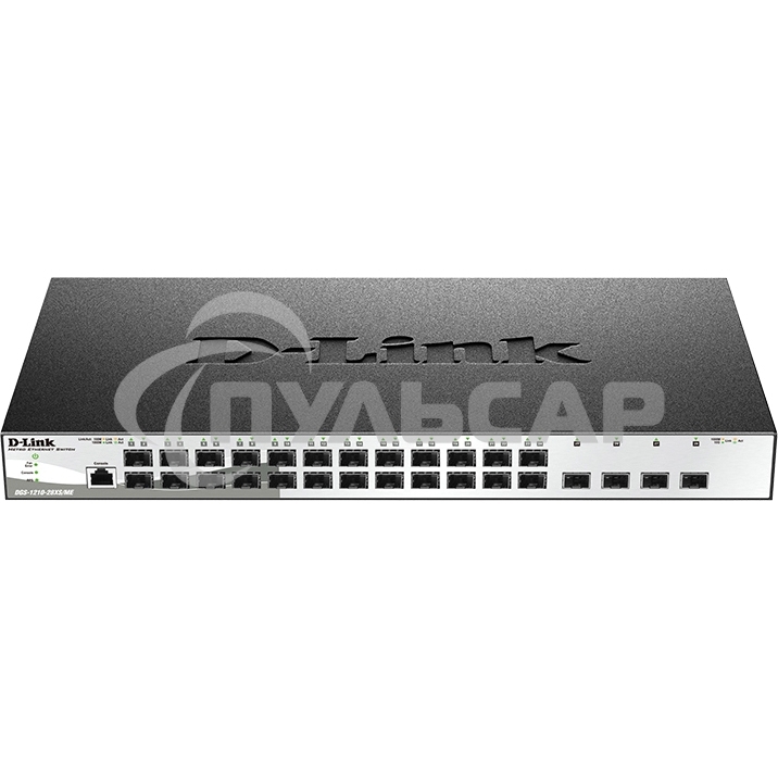 Коммутатор управляемый L2 DGS-1210-28XS/ME/B2A с 24 портами 100/1000Base-X SFP и 4 портами 10Gbase-X SFP+