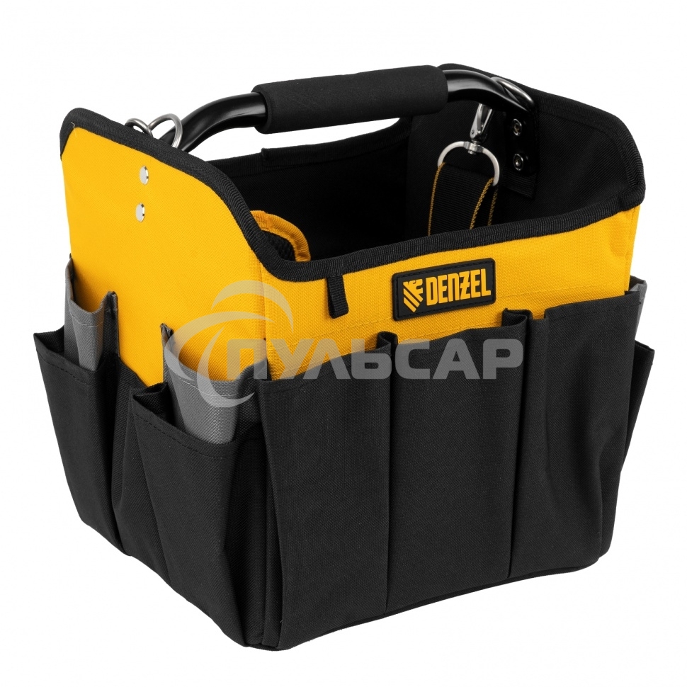 Переноска для инструмента, 260х240х300 мм, 22 кармана, наплечный ремень Denzel