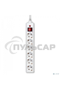 Сетевой фильтр Buro 600SH-1.8-W 1.8м (6 розеток) белый (коробка)