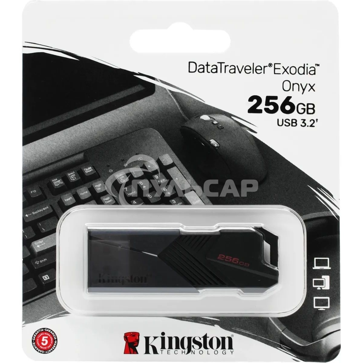 Флешка USB R/W R/W Kingston 256 Gb DataTraveler Exodia Onyx DTXON/256 Gb USB3.2 черный