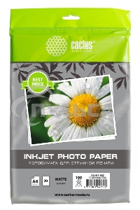 Фотобумага Cactus CS-MA410020EDS A4/100г/м2/20л./белый матовое/матовое для струйной печати