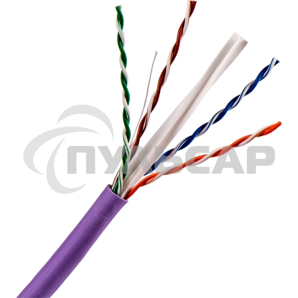Кабель TWT UTP, 4 пары, Кат.6, нг(А)-LS, IEC 60332-3, 305 метров, фиолетовый