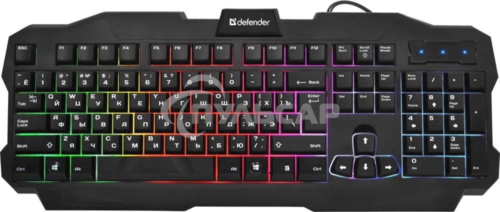 Клавиатура проводная Defender Ultra HB-330L RU, USB, черный