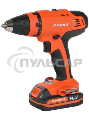 Дрель-шуруповерт Patriot BR 140Li, Аккумуляторная, 14,4В, 2 АКБ, Кейс