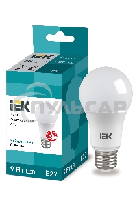 Лампа cветодиодная Iek LLE-A60-9-230-40-E27 ECO A60 шар 9Вт 230В 4000К E27 IEK