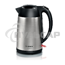 Чайник электрический Bosch TWK3P420 1.7л. 2400Вт черный (корпус: нержавеющая сталь)