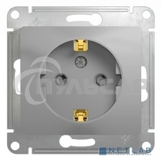 Механизм розетки 1-м СП Glossa 16А защ. шторки с заземл. алюм. SchE GSL000345