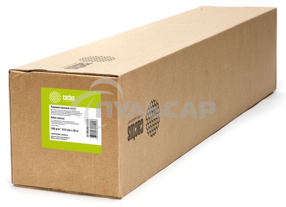 Холст Cactus CS-MC260-61030 610мм-30м/260г/м2/белый матовое синтетика для струйной печати втулка:50.8мм (2