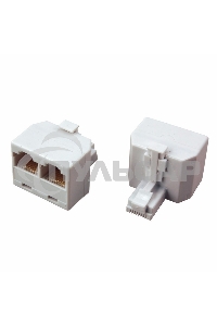 Переходник сетевой LAN, (штекер 8Р8С (Rj-45) -2 гнезда 8Р8С (Rj-45))