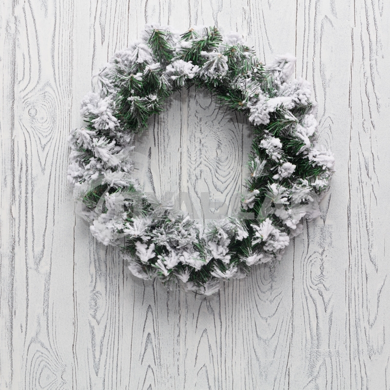 Заснеженный еловый венок Neon-night Ø 45 см, ПВХ