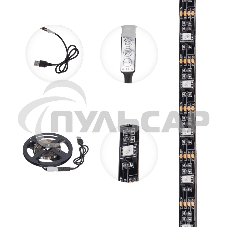 Лента светодиодная с USB-коннектором 5 В IP23 5050 30 LED/м 3 м RGB управление со смартфона LAMPER