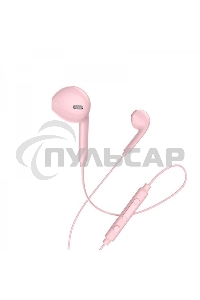 Наушники проводные вставки с микрофоном Hoco M55 розовый