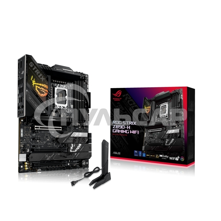 Материнская плата ASUS ROG STRIX Z890-H GAMING WIFI, LGA1851, Intel Z890, 4xDDR5, 4xSATA, 4xM.2, 1xPCIe 5.0 x16, 2xPCIe 4.0 x16, 1xDP, 1xHDMI, 1x5Gb LAN, Wi-Fi 7, 2xUSB 2.0, 4xUSB 3.2 Gen 1, 4xUSB 3.2 Gen 2, 2xUSB 3.2 Gen 2x2, 1xUSB-C, 1xS/PDIF, 2x3.5 мм,