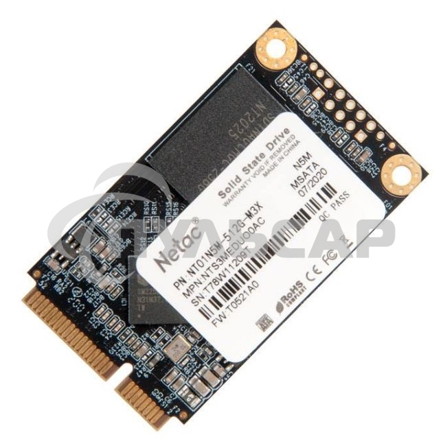 Накопитель SSD Netac N5M, 512Gb, mSATA, R/W 540/490
