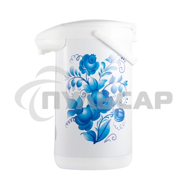 Термопот Blackton Bt TP533 ГжельОбщий объем 5л, Автоматическое поддержание температуры, Повторное кипячение, 3 способа подачи воды, Защита от включения без воды, Защита от перегрева, Блокировка крышки,Материал внутренней камеры нержавеющая сталь, Мощность