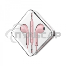 Наушники проводные вставки с микрофоном Hoco M55 розовый