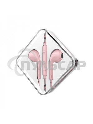 Наушники проводные вставки с микрофоном Hoco M55 розовый