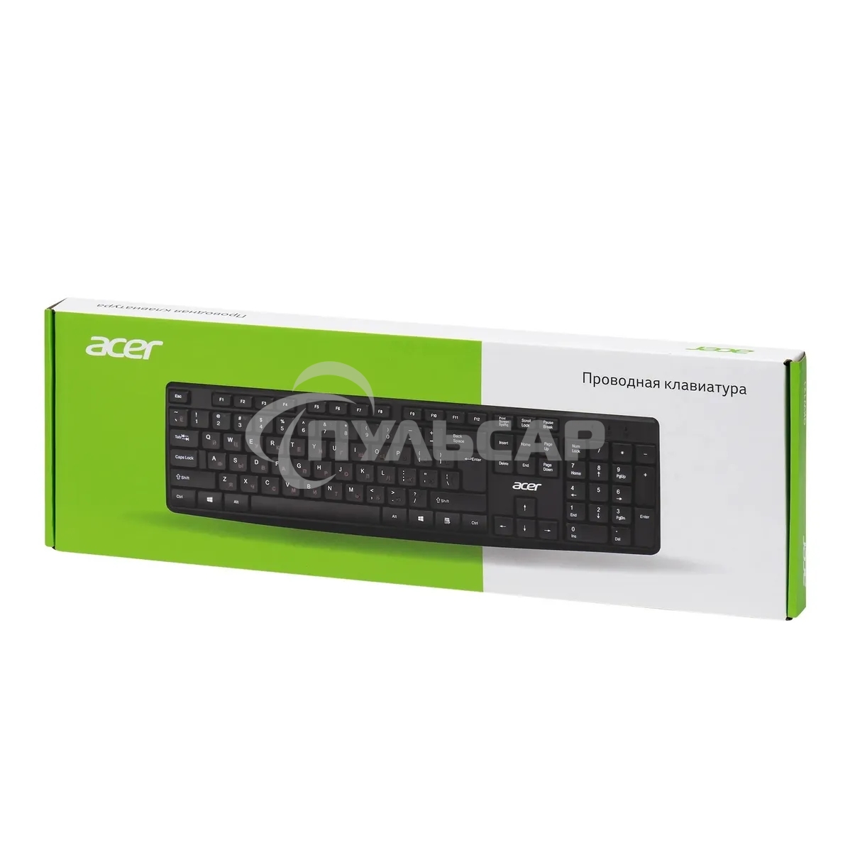 Клавиатура проводная Acer OKW121 (ZL.KBDEE.00B), USB, черный