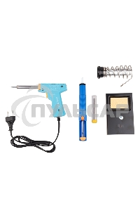 Набор для пайки (паяльник импульсный 30/70 Вт, оловоотсос, подставка, припой) 12-0164 Rexant