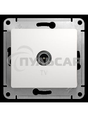 Механизм розетки TV 1-м СП Glossa 1DB белый  SchE GSL000191