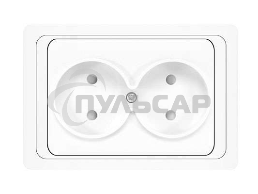 Розетка 2-м СП Валери 16А IP20 защ. шторки бел. Universal В0102x