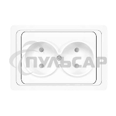 Розетка 2-м СП Валери 16А IP20 защ. шторки бел. Universal В0102x