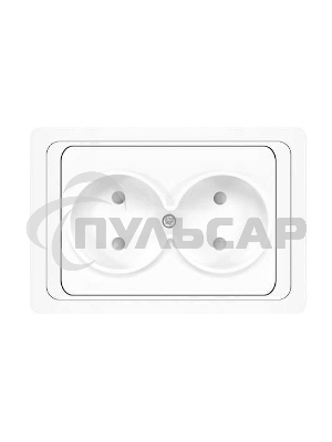 Розетка 2-м СП Валери 16А IP20 защ. шторки бел. Universal В0102x