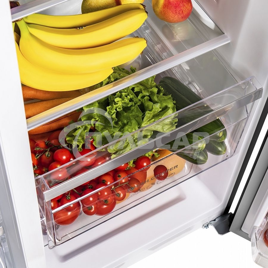 Холодильник Maunfeld MFF177NFB черный глянц. двухкамерный 263/170л морозилка сбоку, No Frost, Side by Side