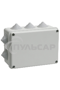 Коробка КМ41242 распаячная Iek UKO10-150-110-070-K41-55 для о/п 150х110х70 мм IP55 (RAL7035, 10 гермовводов)