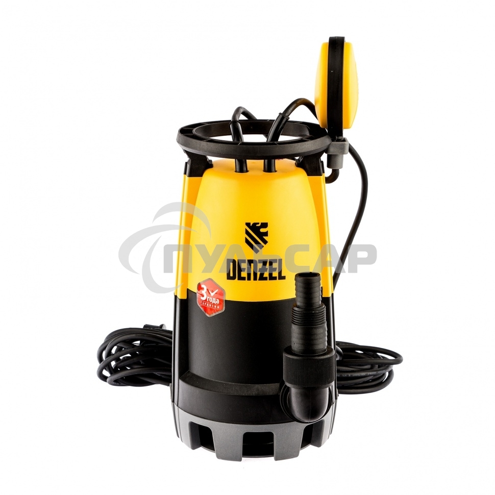 Дренажный насос для чистой и грязной воды DP-600S, 600 Вт, напор 7 м, 13000 л/ч Denzel