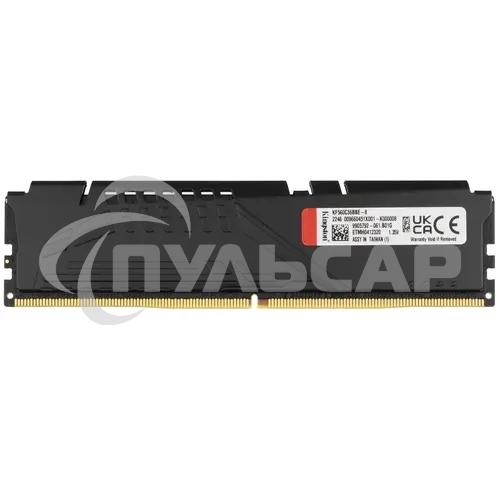 Оперативная память Kingston Fury Beast, DDR5, 8Gb (1x8Gb), 6000MHz, CL36, DIMM, с радиатором, черный