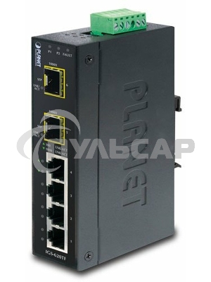 КоммутаторIGS-620TF индустриальный неуправляемыйIP30 Industrial 4-Port 10/100/1000T + 2-Port 100/1000X SFP Gigabit Switch (-40 to 75 degree C)