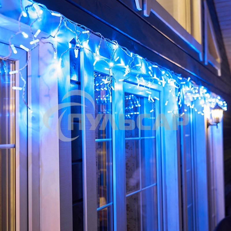 Гирлянда Neon-night Айсикл (бахрома) светодиодный, 4,8 х 0,6 м, белый провод, 230 В, диоды синие, 152 LED