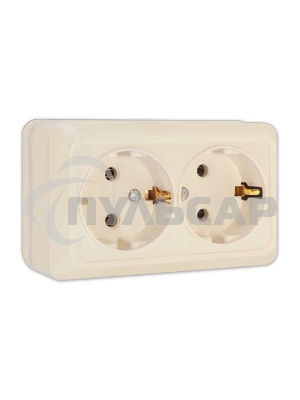 Розетка 2-м ОП Олимп 16А с заземл. беж. UNIVersal Б-О0128